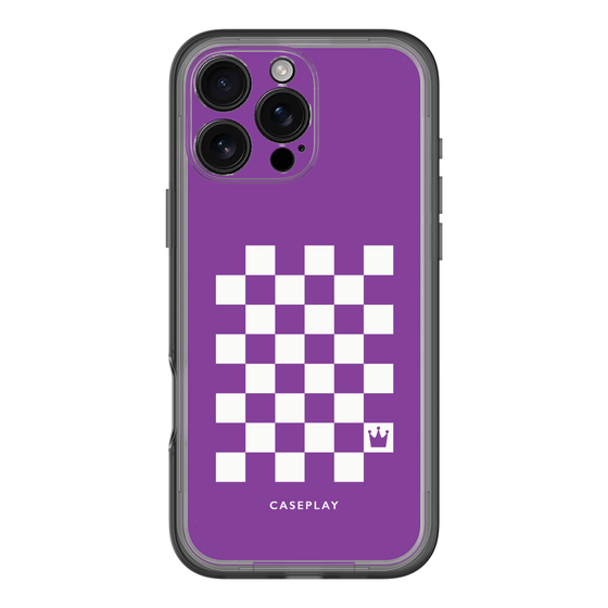 スリムプロテクションプレミアムケース［ Racing checkered flag Purple - レーシングチェッカーフラッグ パープル ］