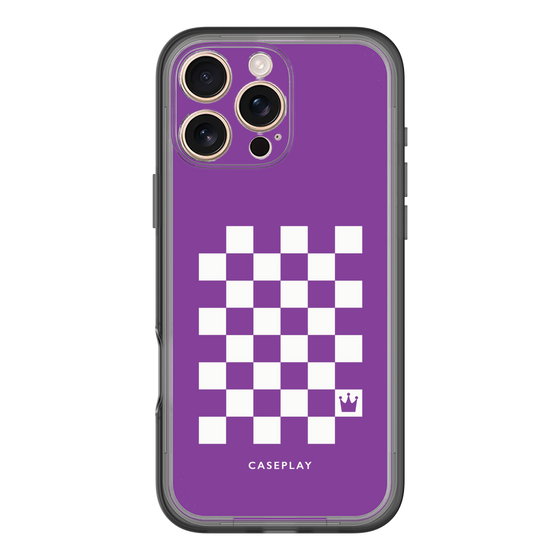 スリムプロテクションプレミアムケース［ Racing checkered flag Purple - レーシングチェッカーフラッグ パープル ］