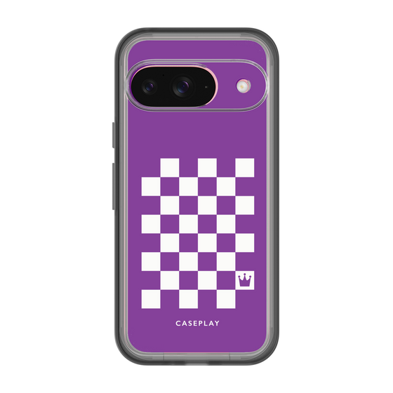 スリムプロテクションプレミアムケース［ Racing checkered flag Purple - レーシングチェッカーフラッグ パープル ］