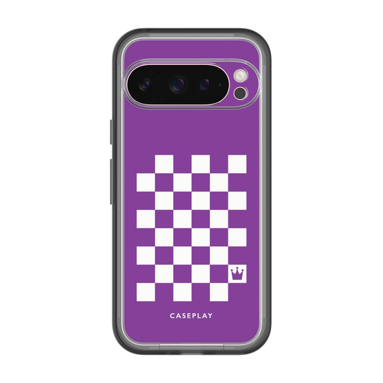 スリムプロテクションプレミアムケース［ Racing checkered flag Purple - レーシングチェッカーフラッグ パープル ］