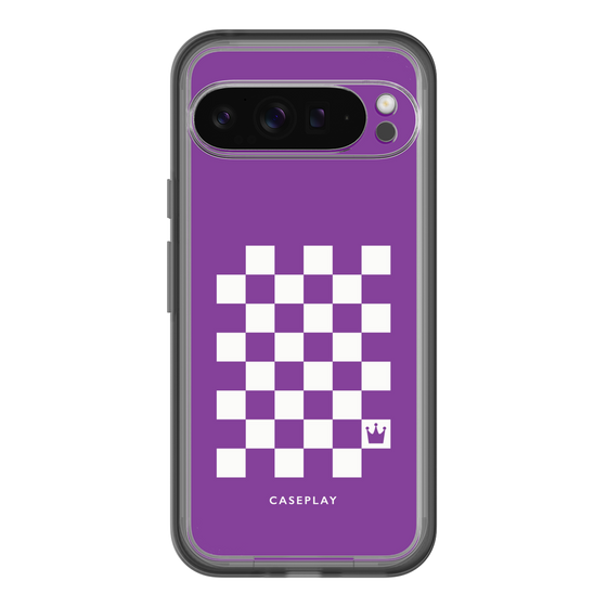 スリムプロテクションプレミアムケース［ Racing checkered flag Purple - レーシングチェッカーフラッグ パープル ］