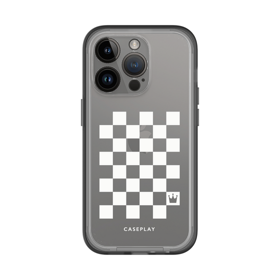 スリムプロテクションプレミアムケース［ Racing checkered flag White - レーシングチェッカーフラッグ ホワイト ］