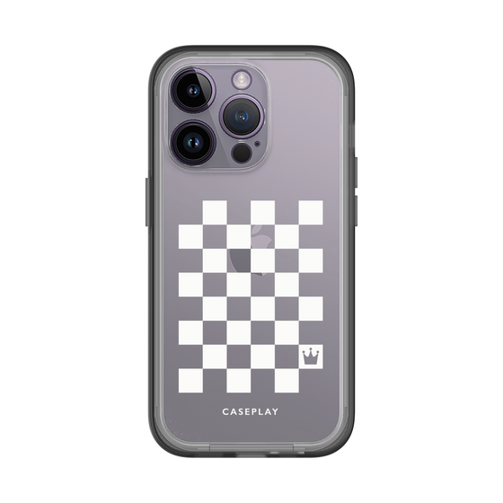 スリムプロテクションプレミアムケース［ Racing checkered flag White - レーシングチェッカーフラッグ ホワイト ］