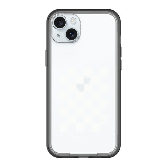 スリムプロテクションプレミアムケース［ Racing checkered flag White - レーシングチェッカーフラッグ ホワイト ］