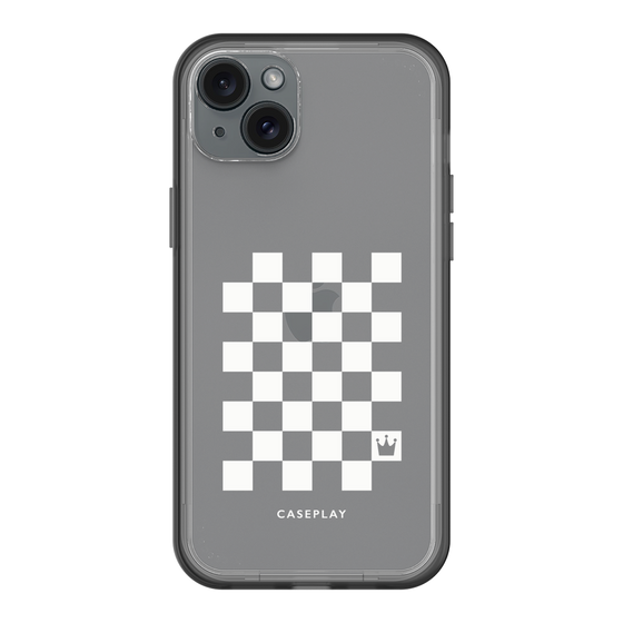 スリムプロテクションプレミアムケース［ Racing checkered flag White - レーシングチェッカーフラッグ ホワイト ］