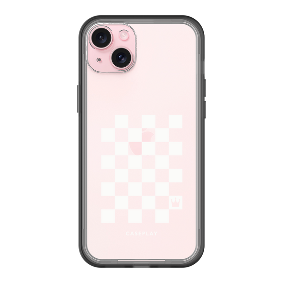 スリムプロテクションプレミアムケース［ Racing checkered flag White - レーシングチェッカーフラッグ ホワイト ］