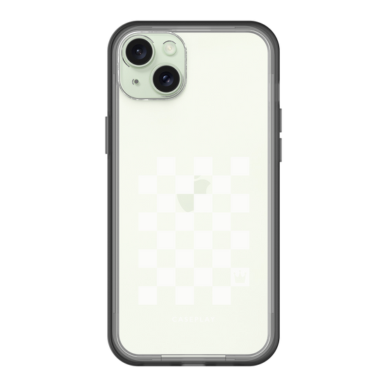 スリムプロテクションプレミアムケース［ Racing checkered flag White - レーシングチェッカーフラッグ ホワイト ］