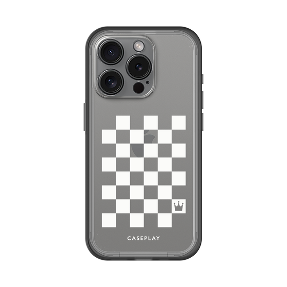 スリムプロテクションプレミアムケース［ Racing checkered flag White - レーシングチェッカーフラッグ ホワイト ］