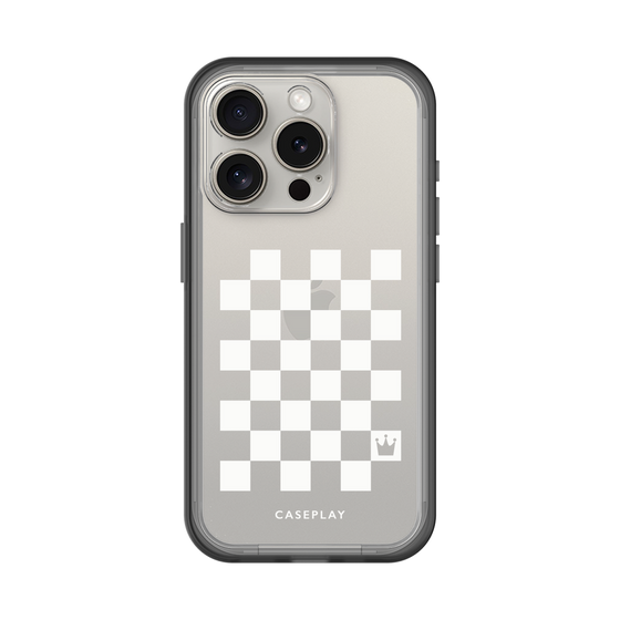 スリムプロテクションプレミアムケース［ Racing checkered flag White - レーシングチェッカーフラッグ ホワイト ］