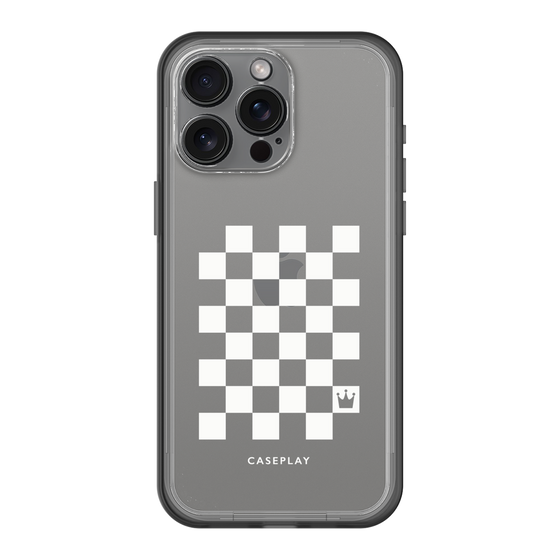 スリムプロテクションプレミアムケース［ Racing checkered flag White - レーシングチェッカーフラッグ ホワイト ］