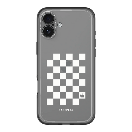 スリムプロテクションプレミアムケース［ Racing checkered flag White - レーシングチェッカーフラッグ ホワイト ］