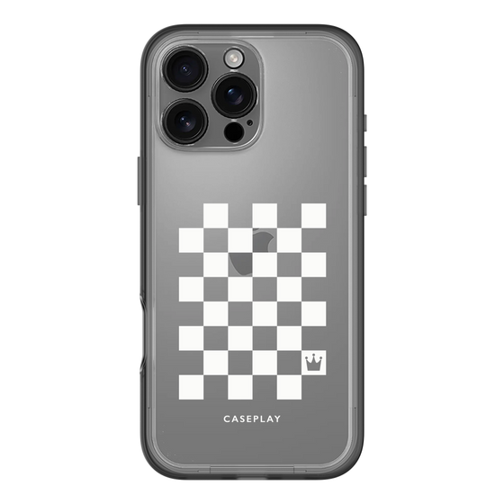 スリムプロテクションプレミアムケース［ Racing checkered flag White - レーシングチェッカーフラッグ ホワイト ］