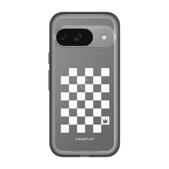 スリムプロテクションプレミアムケース［ Racing checkered flag White - レーシングチェッカーフラッグ ホワイト ］