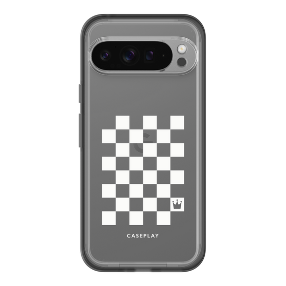 スリムプロテクションプレミアムケース［ Racing checkered flag White - レーシングチェッカーフラッグ ホワイト ］