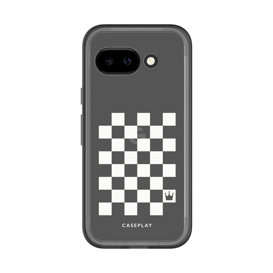 スリムプロテクションプレミアムケース［ Racing checkered flag White - レーシングチェッカーフラッグ ホワイト ］
