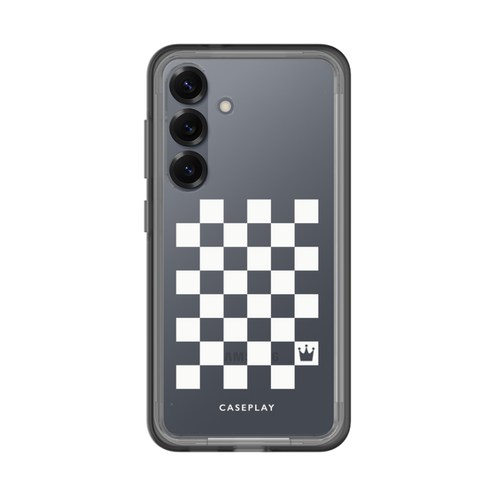 スリムプロテクションプレミアムケース［ Racing checkered flag White - レーシングチェッカーフラッグ ホワイト ］