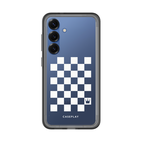 スリムプロテクションプレミアムケース［ Racing checkered flag White - レーシングチェッカーフラッグ ホワイト ］