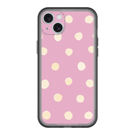スリムプロテクションプレミアムケース［ 水彩ドット・レトロカラー - Pink ］