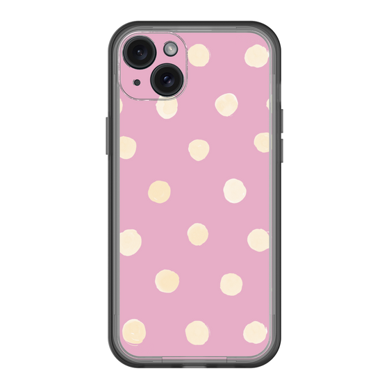 スリムプロテクションプレミアムケース［ 水彩ドット・レトロカラー - Pink ］
