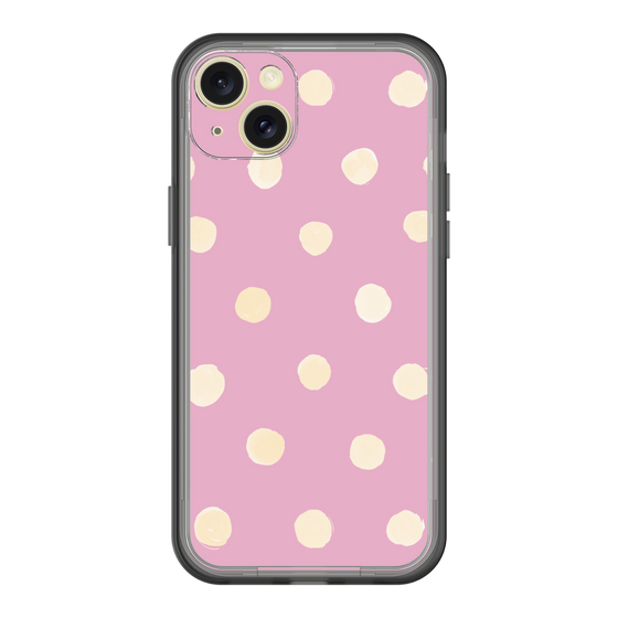 スリムプロテクションプレミアムケース［ 水彩ドット・レトロカラー - Pink ］