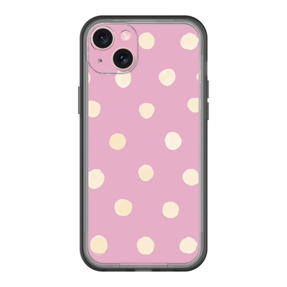 スリムプロテクションプレミアムケース［ 水彩ドット・レトロカラー - Pink ］