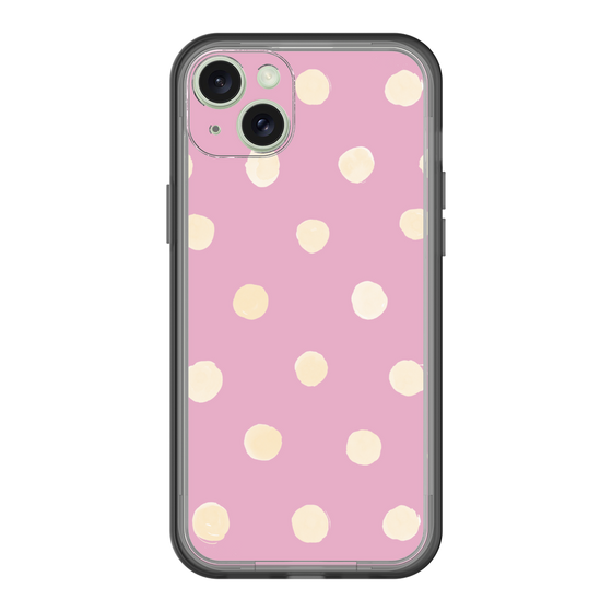 スリムプロテクションプレミアムケース［ 水彩ドット・レトロカラー - Pink ］