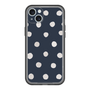 スリムプロテクションプレミアムケース［ 水彩ドット・レトロカラー - Navy ］