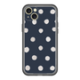 スリムプロテクションプレミアムケース［ 水彩ドット・レトロカラー - Navy ］