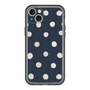スリムプロテクションプレミアムケース［ 水彩ドット・レトロカラー - Navy ］