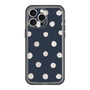 スリムプロテクションプレミアムケース［ 水彩ドット・レトロカラー - Navy ］