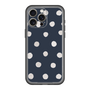 スリムプロテクションプレミアムケース［ 水彩ドット・レトロカラー - Navy ］
