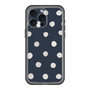スリムプロテクションプレミアムケース［ 水彩ドット・レトロカラー - Navy ］
