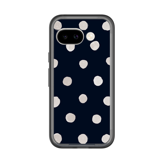 スリムプロテクションプレミアムケース［ 水彩ドット・レトロカラー - Navy ］