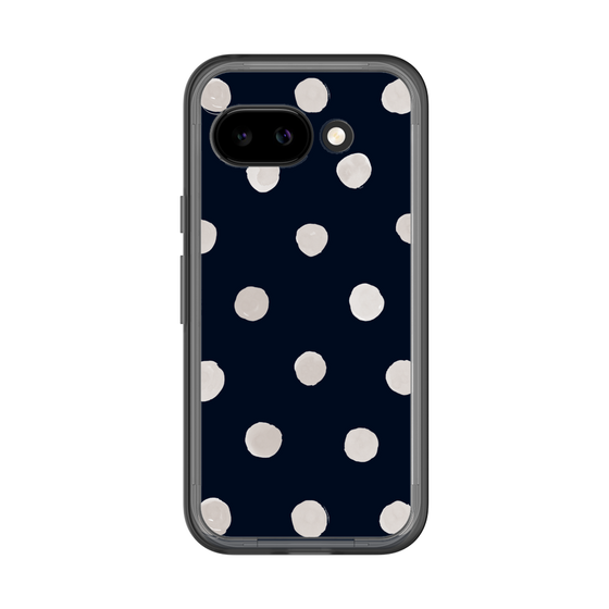スリムプロテクションプレミアムケース［ 水彩ドット・レトロカラー - Navy ］