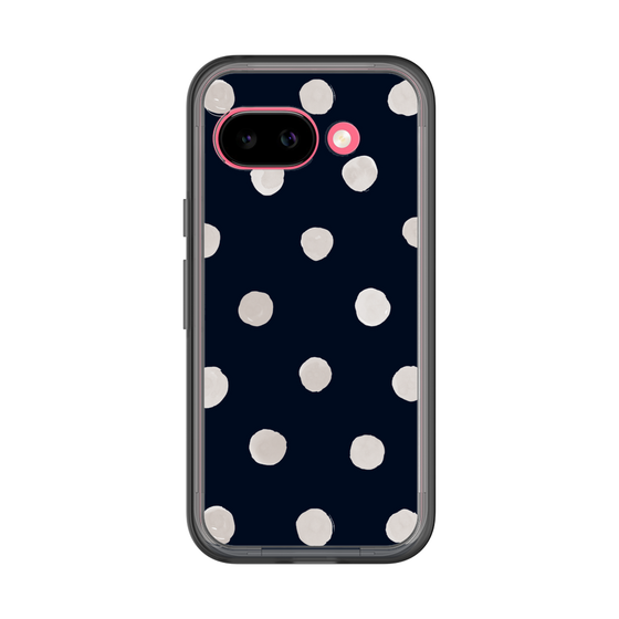 スリムプロテクションプレミアムケース［ 水彩ドット・レトロカラー - Navy ］