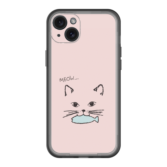 スリムプロテクションプレミアムケース［ 食いしん坊なねこ - Pink ］