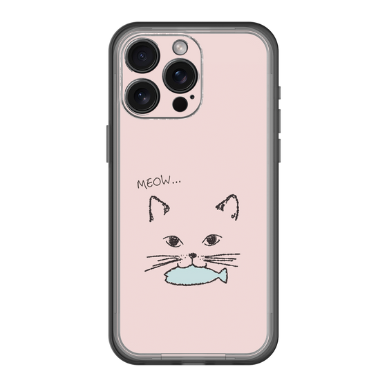 スリムプロテクションプレミアムケース［ 食いしん坊なねこ - Pink ］