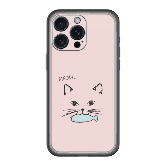 スリムプロテクションプレミアムケース［ 食いしん坊なねこ - Pink ］
