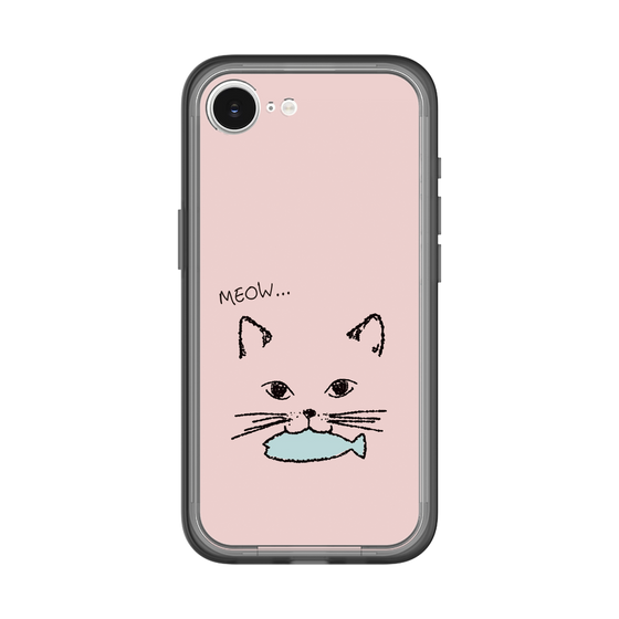 スリムプロテクションプレミアムケース［ 食いしん坊なねこ - Pink ］
