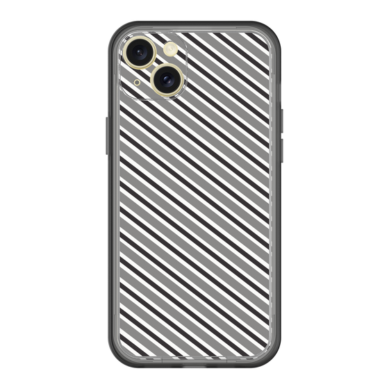 スリムプロテクションプレミアムケース［ Small Stripe - Gray × Black ］