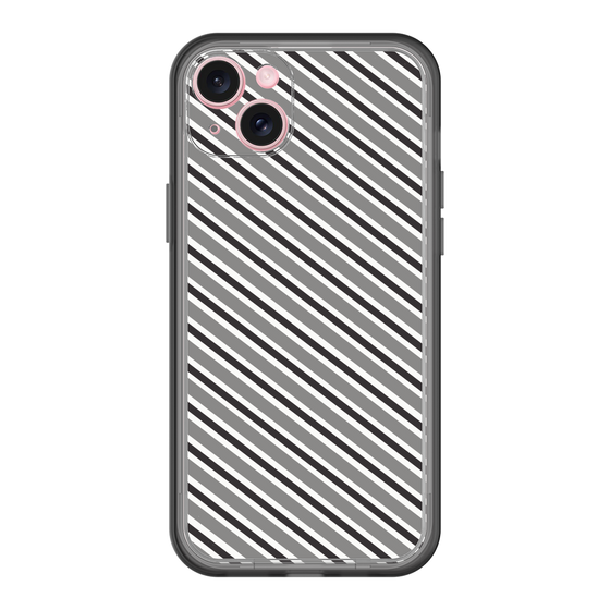 スリムプロテクションプレミアムケース［ Small Stripe - Gray × Black ］