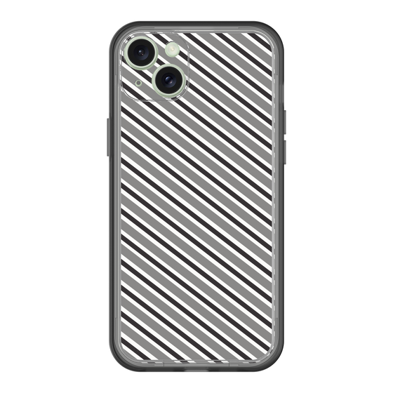 スリムプロテクションプレミアムケース［ Small Stripe - Gray × Black ］