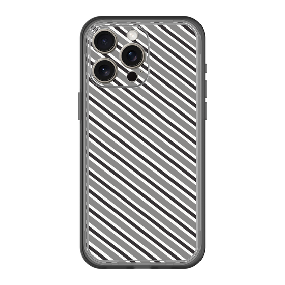 スリムプロテクションプレミアムケース［ Small Stripe - Gray × Black ］