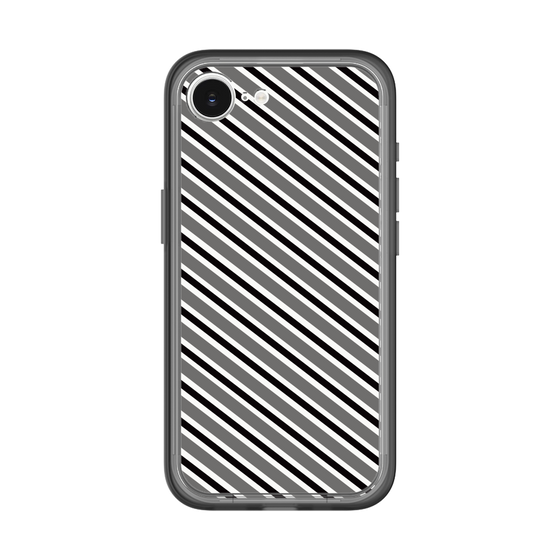 スリムプロテクションプレミアムケース［ Small Stripe - Gray × Black ］