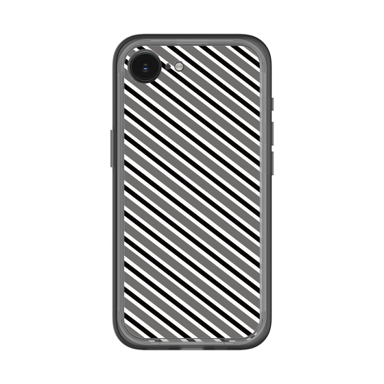 スリムプロテクションプレミアムケース［ Small Stripe - Gray × Black ］