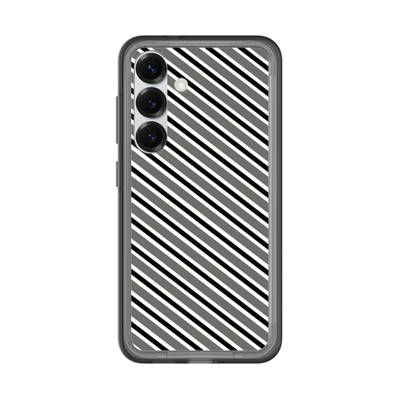 スリムプロテクションプレミアムケース［ Small Stripe - Gray × Black ］