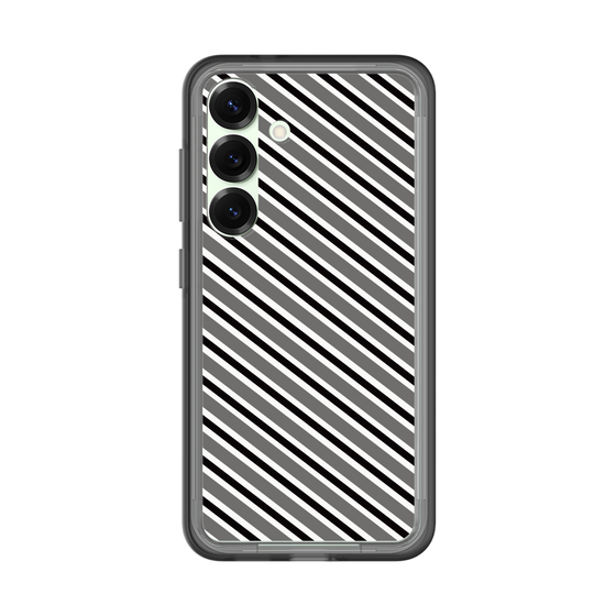 スリムプロテクションプレミアムケース［ Small Stripe - Gray × Black ］