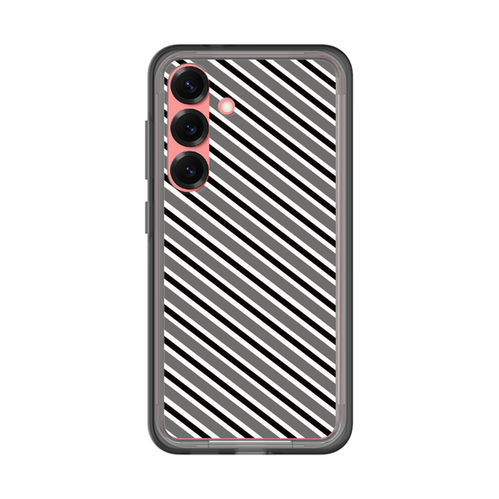 スリムプロテクションプレミアムケース［ Small Stripe - Gray × Black ］