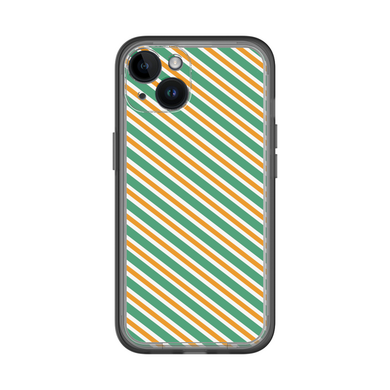 スリムプロテクションプレミアムケース［ Small Stripe - Green × Orange ］