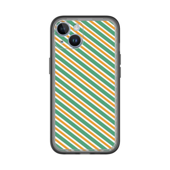 スリムプロテクションプレミアムケース［ Small Stripe - Green × Orange ］